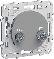 Розетка TV+R+SAT Оконечная без рамки Schneider Electric Odace 1-м. алюминий картинка